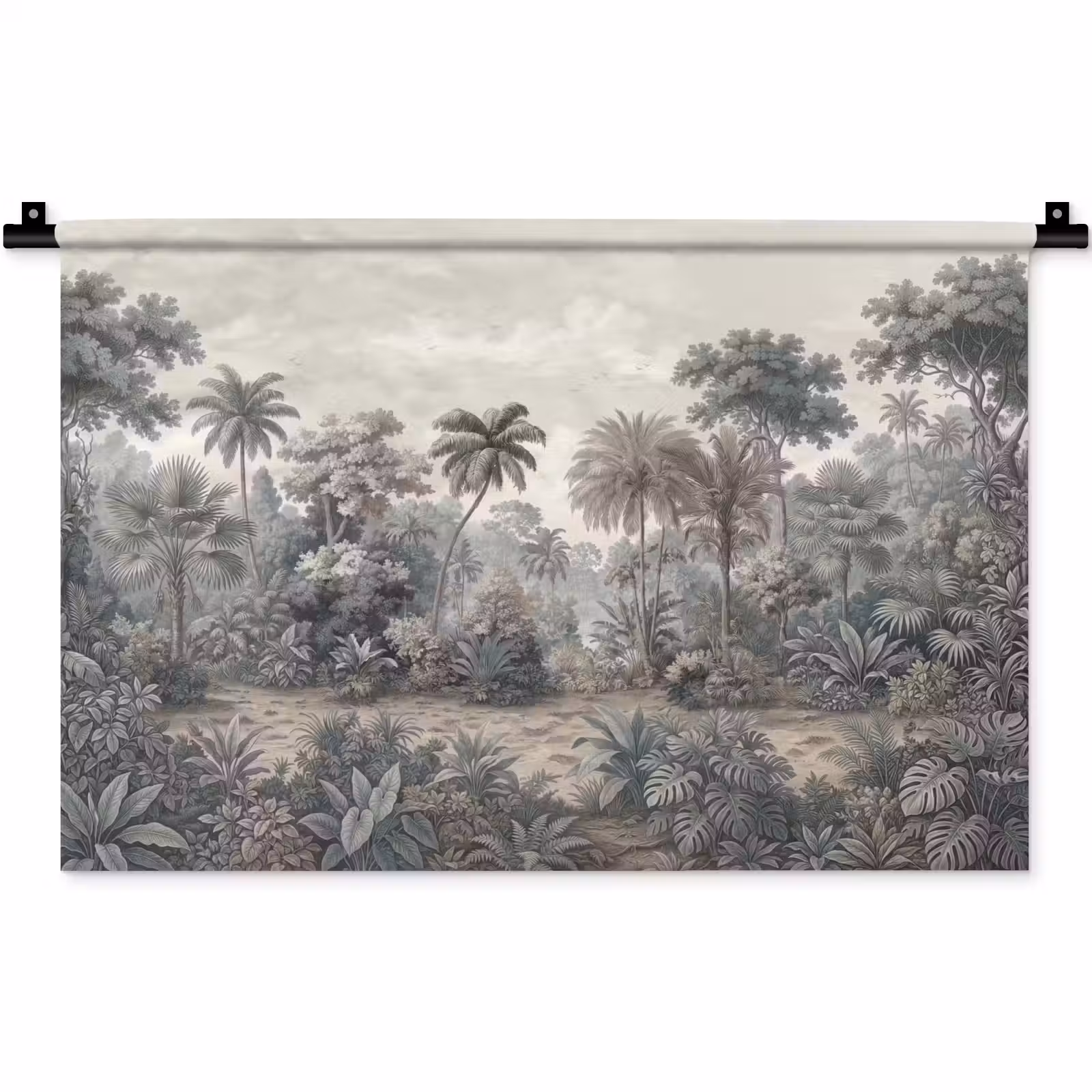 Wandkleed - Tropisch - Landschap - Illustratie — 1