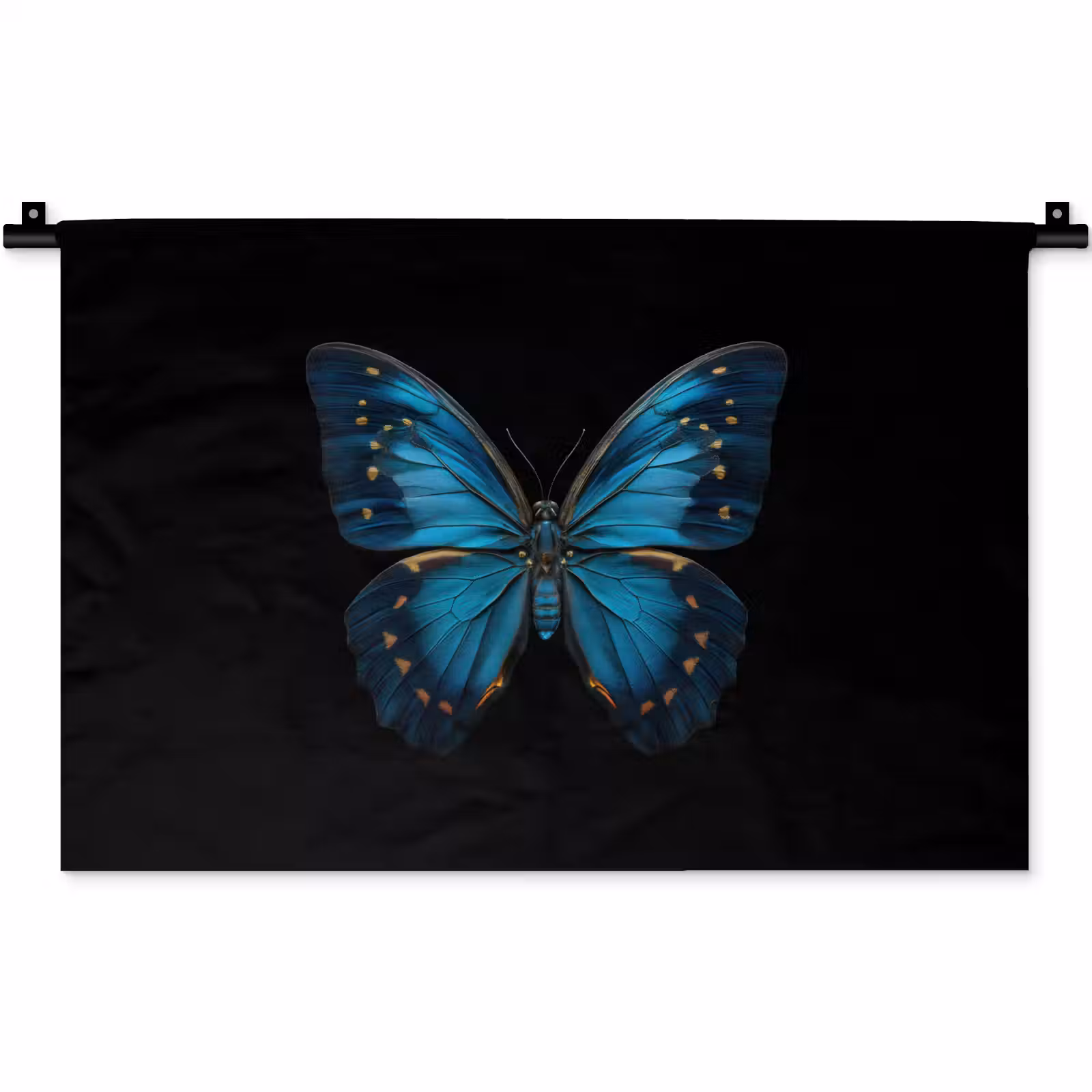 Wandkleed - Vlinder - Blauw - Contrast — 1
