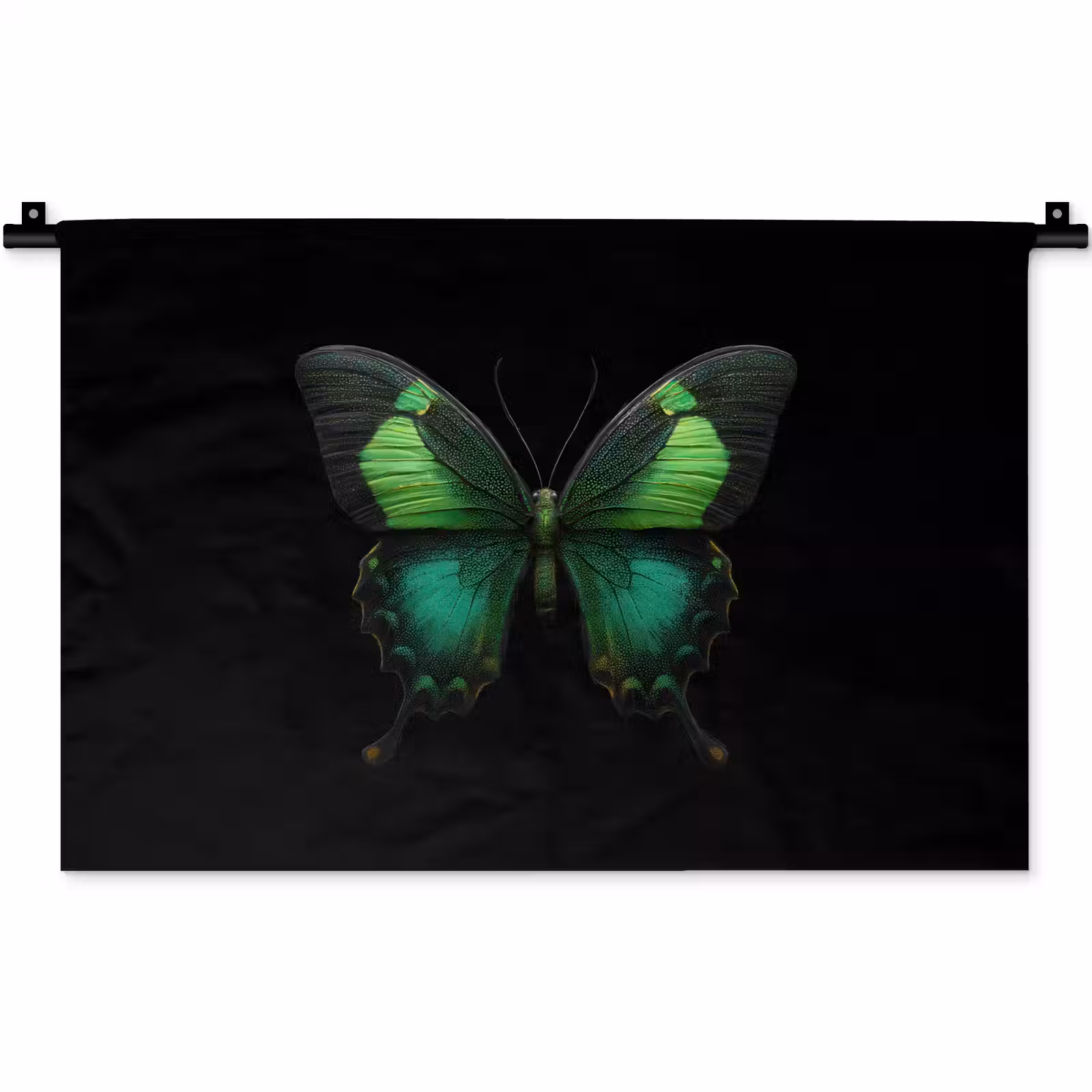 Wandkleed - Vlinder - Groen - Opvallend — 1