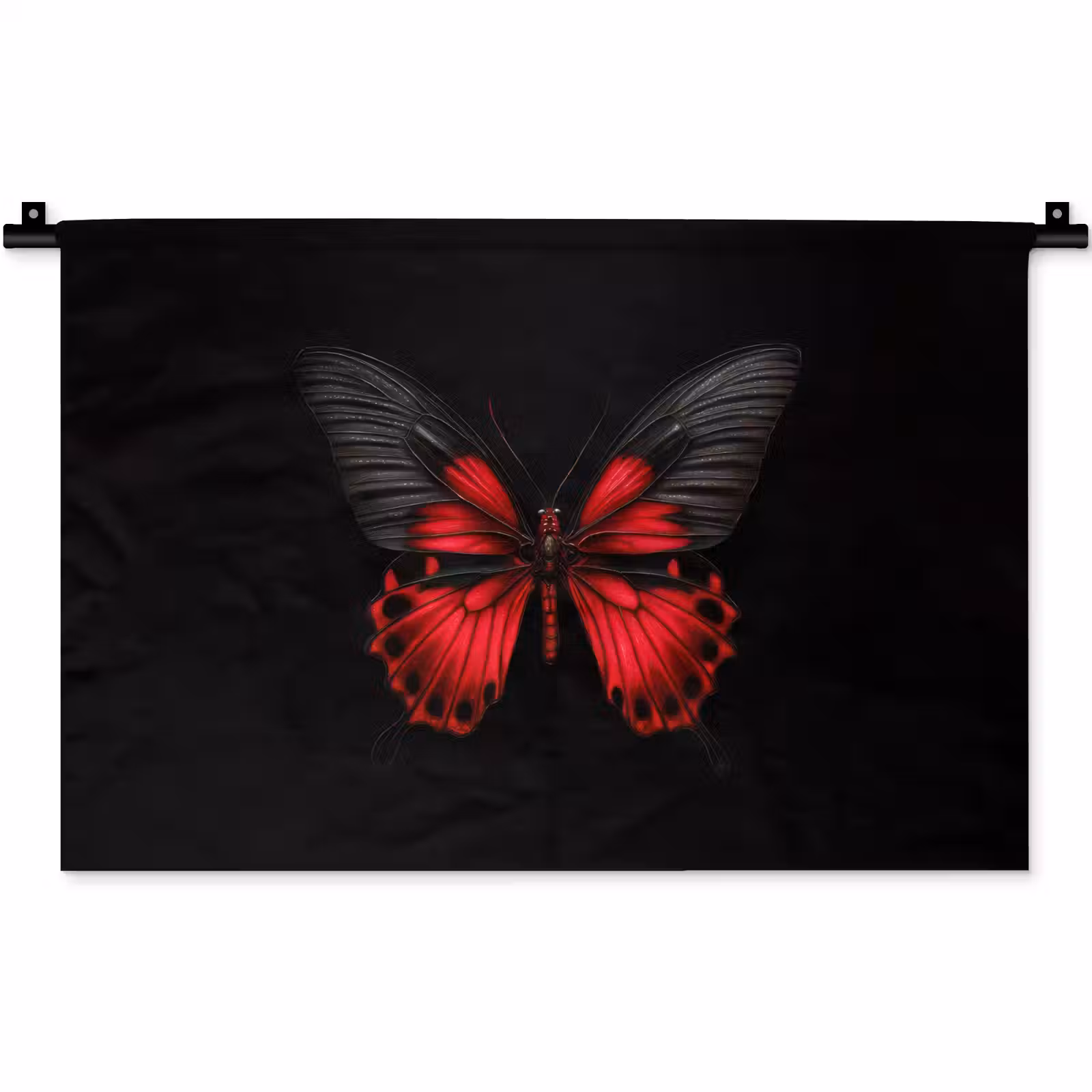 Wandkleed - Vlinder - Rood - Contrast — 1
