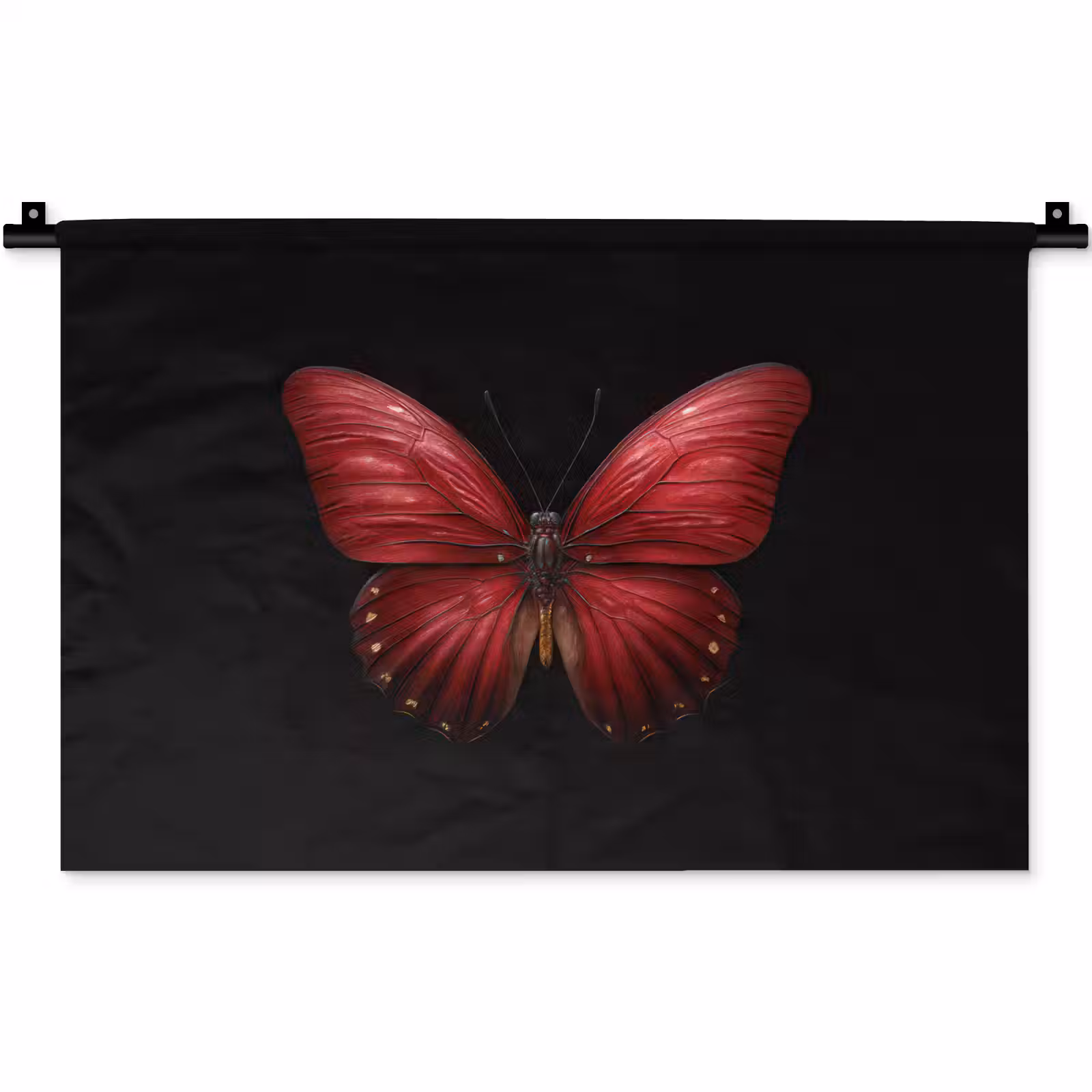 Wandkleed - Vlinder - Rood - Minimalistisch — 1