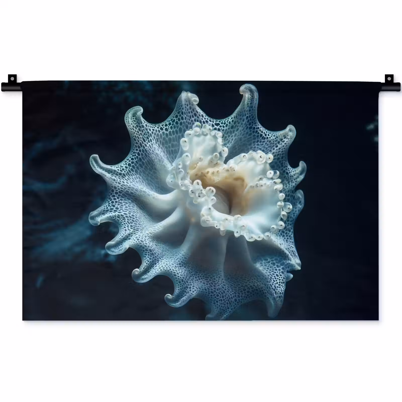 Wandkleed - Zeewezen - Wit - Golven - Water — 1