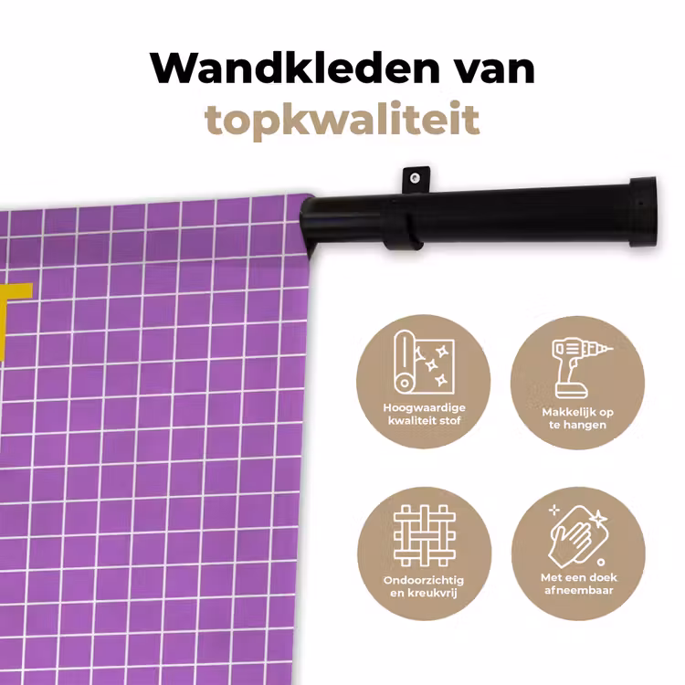 Wandkleed - Tekst - Eend - Paars — 3