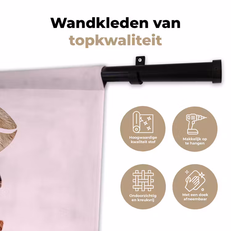 Wandkleed - Tekst - Love - Pantervacht - Lichtroze — 3