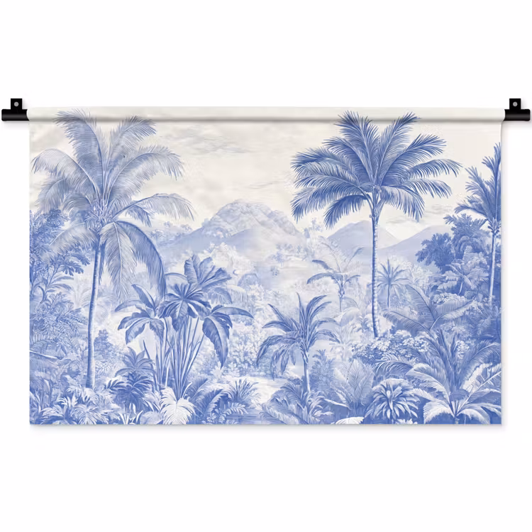 Wandkleed - Tropisch - Jungle - Blauw — 1