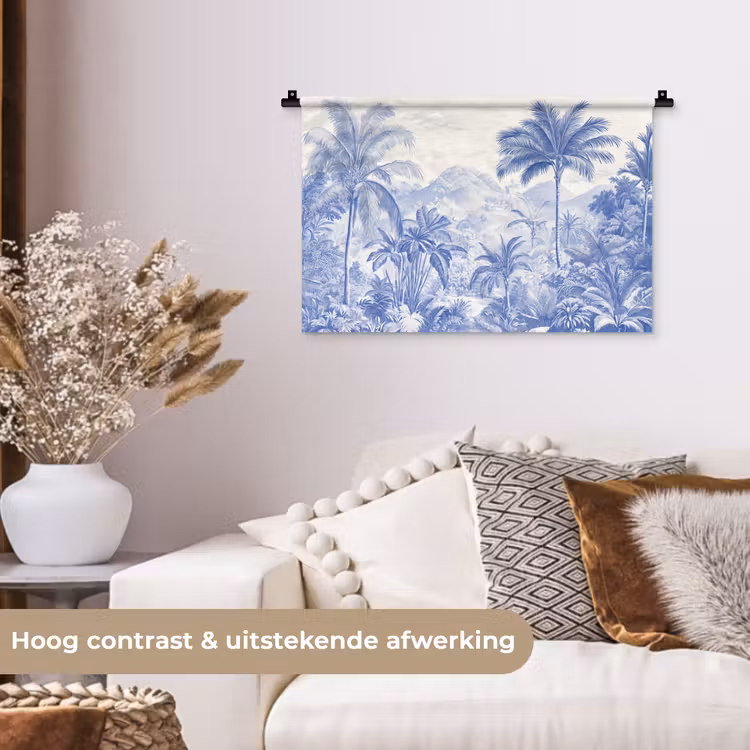 Wandkleed - Tropisch - Jungle - Blauw — 4