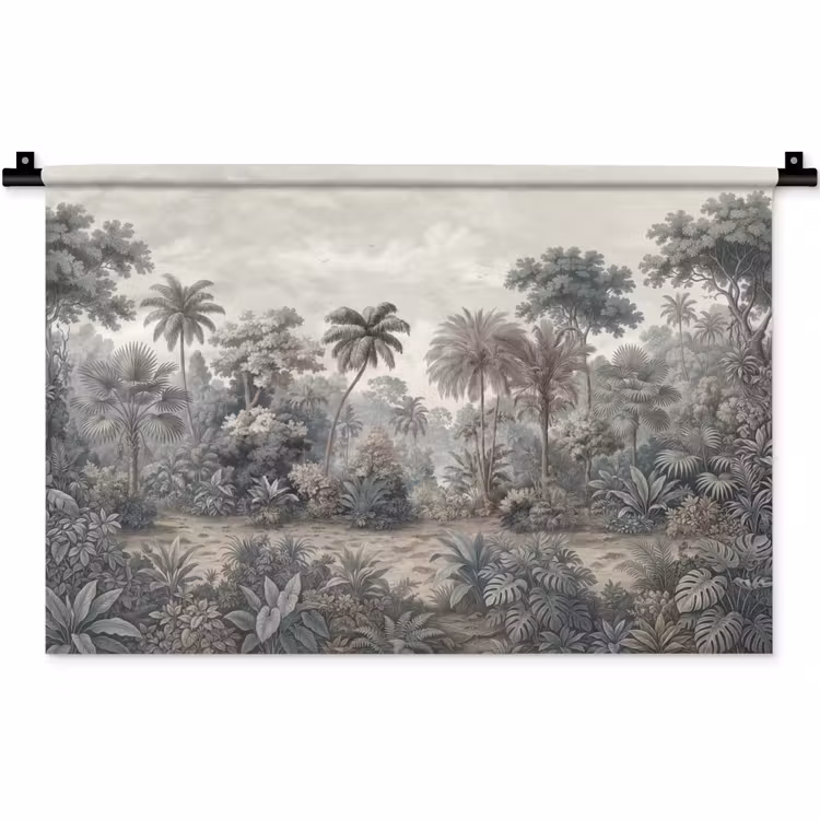 Wandkleed - Tropisch - Landschap - Illustratie — 1