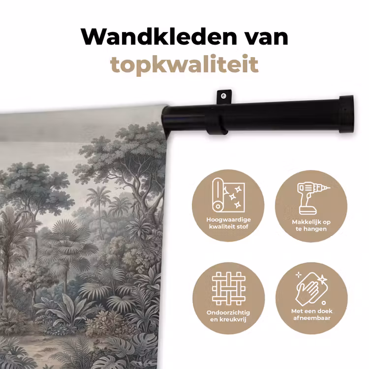 Wandkleed - Tropisch - Landschap - Illustratie — 3
