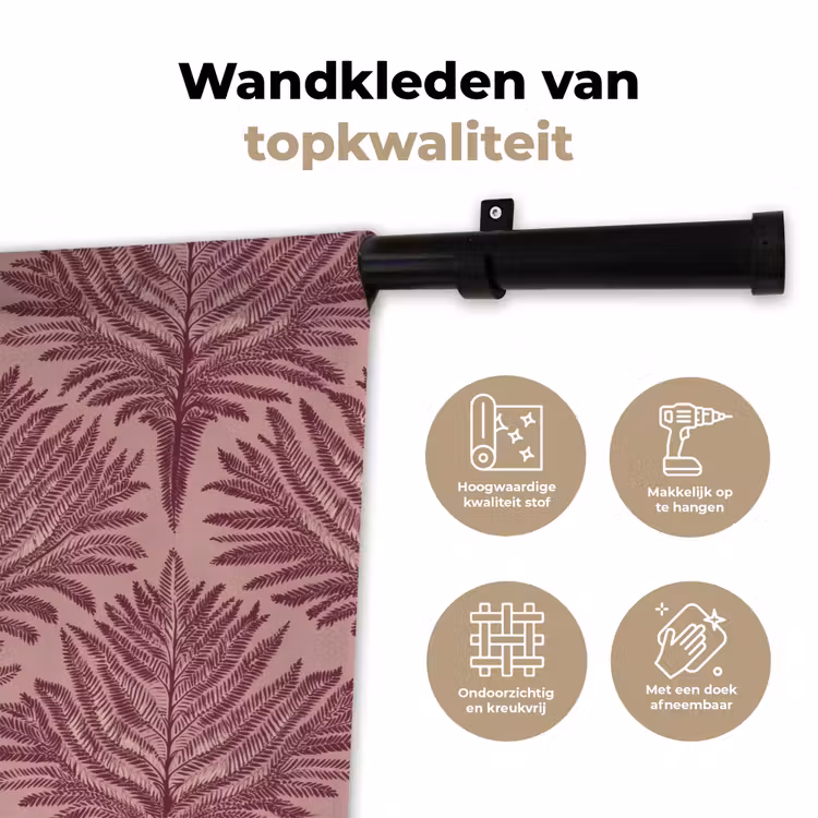Wandkleed - Varen - Patroon - Paars — 3
