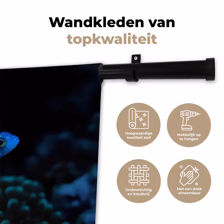 Wandkleed - Vis - Stippen - Koraal - Blauw — 3