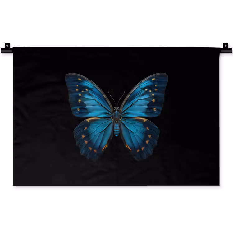 Wandkleed - Vlinder - Blauw - Contrast — 1