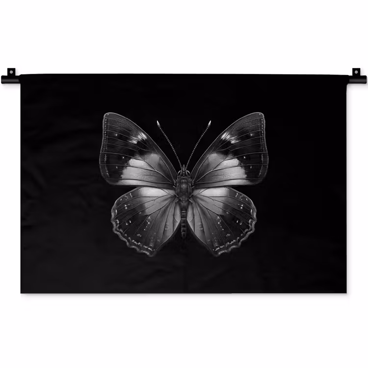Wandkleed - Vlinder - Grijs - Mysterieus — 1