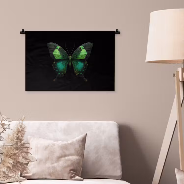 Wandkleed - Vlinder - Groen - Opvallend — 2