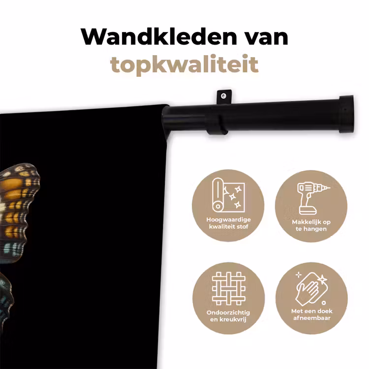 Wandkleed - Vlinder - Kleurrijk - mozaïekachtig — 3