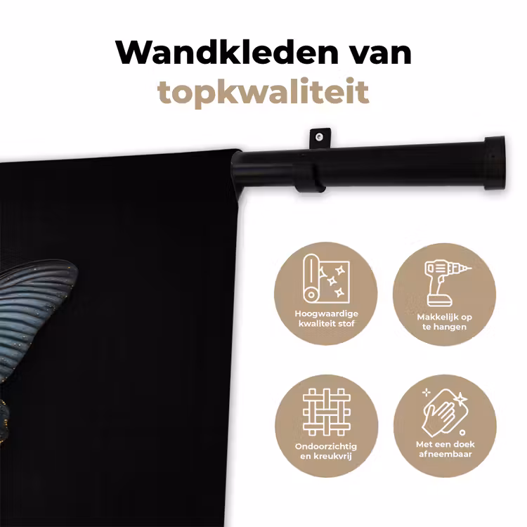 Wandkleed - Vlinder - Metaalachtig - Geometrisch patroon — 3