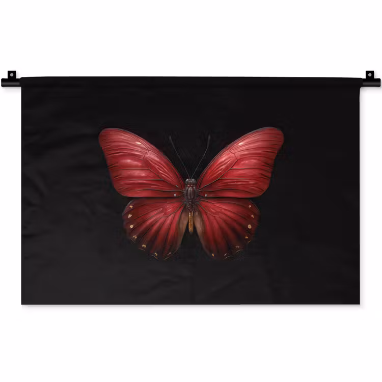 Wandkleed - Vlinder - Rood - Minimalistisch — 1