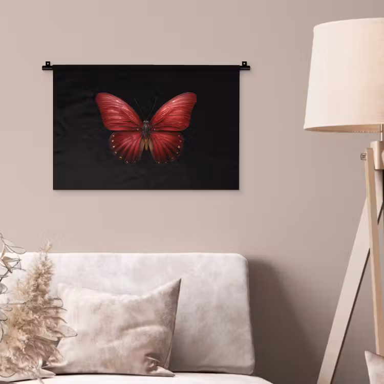 Wandkleed - Vlinder - Rood - Minimalistisch — 2