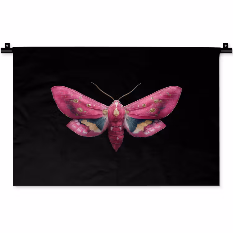 Wandkleed - Vlinder - Roze - Nachtvlinder — 1