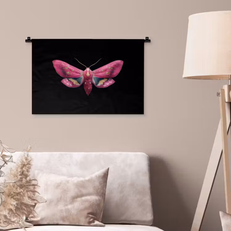 Wandkleed - Vlinder - Roze - Nachtvlinder — 2
