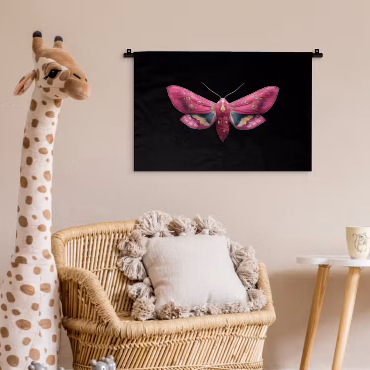 Wandkleed - Vlinder - Roze - Nachtvlinder — 5