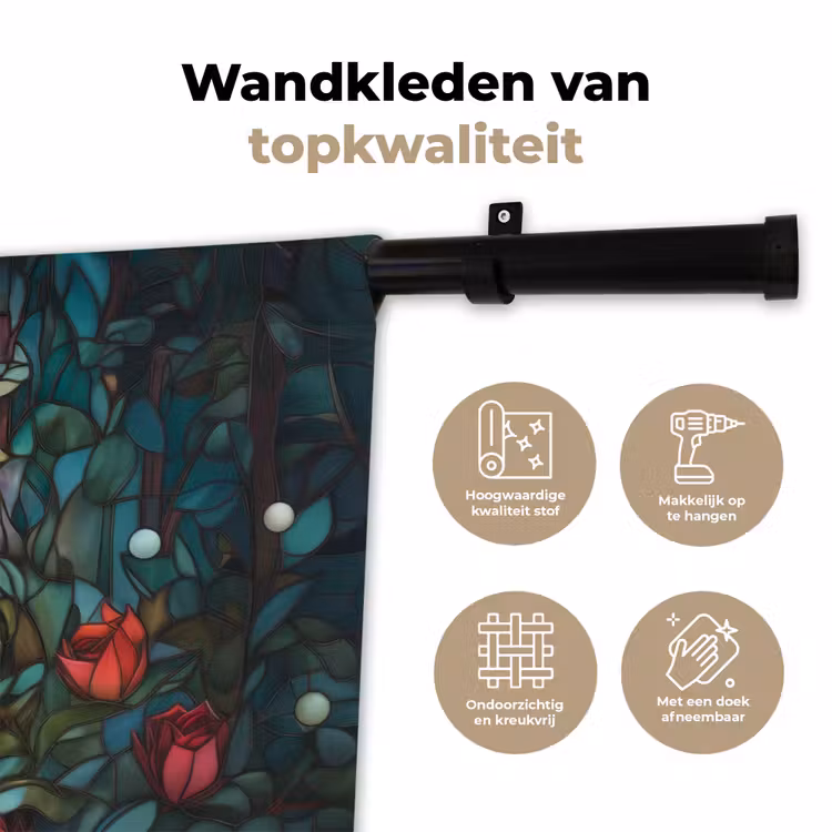 Wandkleed - Vos - Mozaïek - Bos - Maan — 3