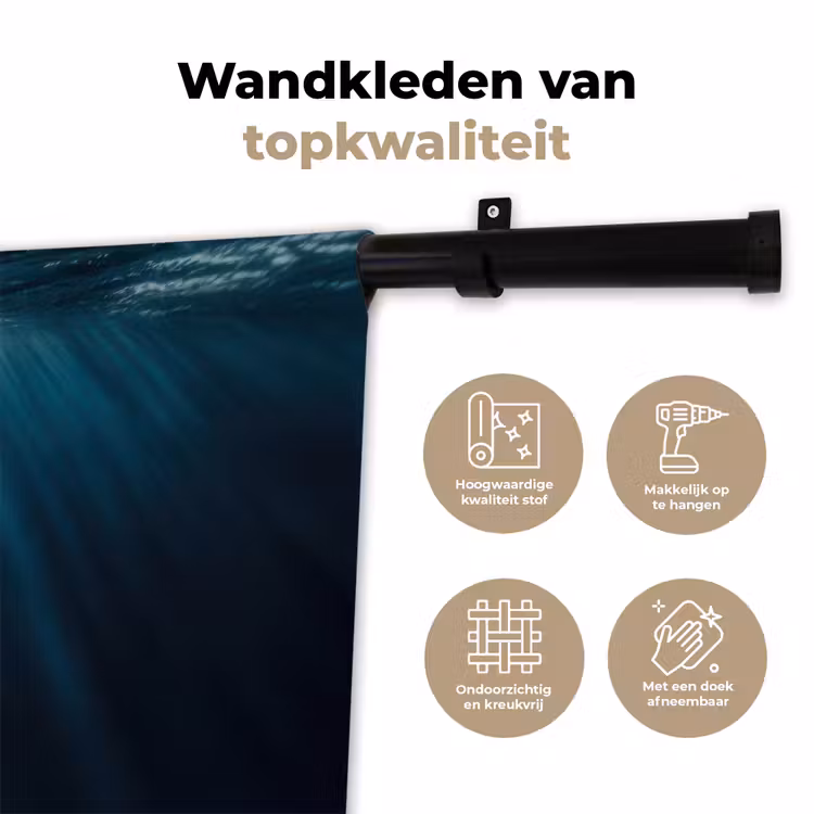 Wandkleed - Walvis - Water - Zonnestralen - Blauw — 3