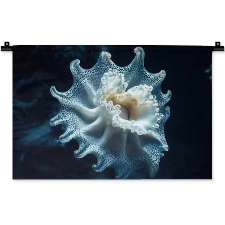 Wandkleed - Zeewezen - Wit - Golven - Water — 1