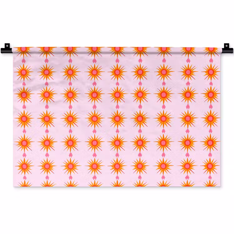 Wandkleed - Zon - Motief - Roze — 1
