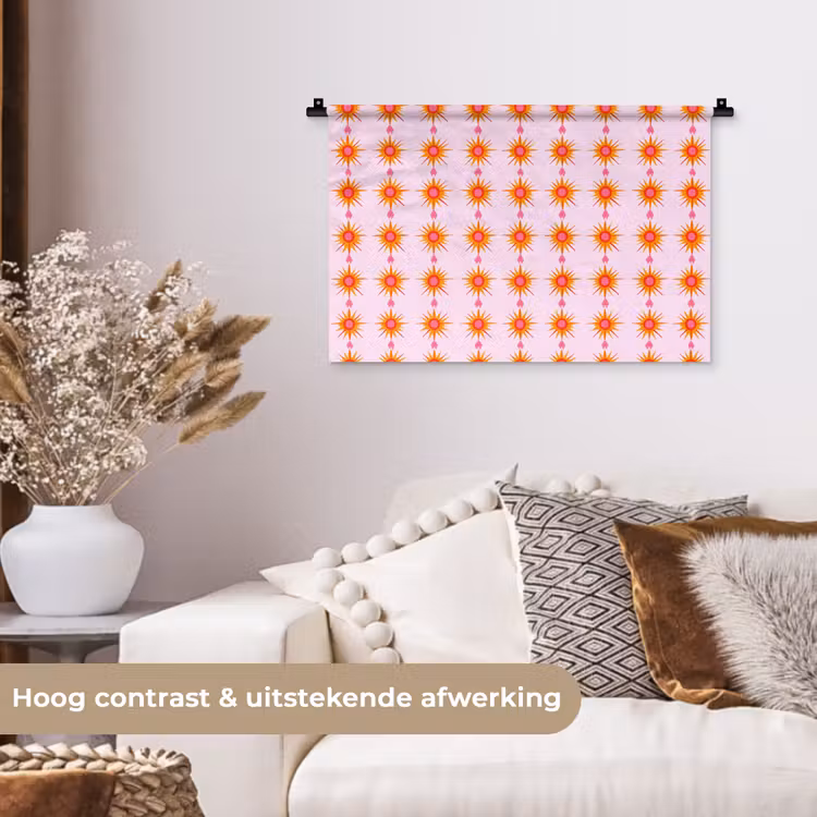 Wandkleed - Zon - Motief - Roze — 4