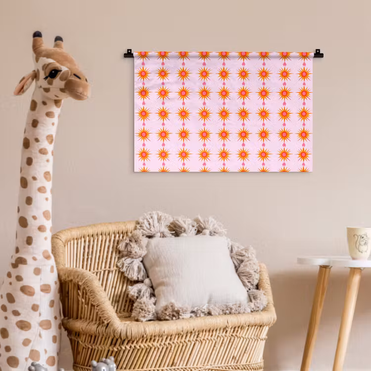 Wandkleed - Zon - Motief - Roze — 5