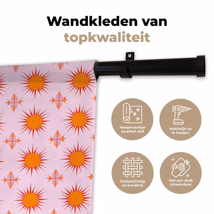 Wandkleed - Zon - Patroon - Roze — 3
