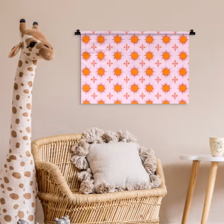 Wandkleed - Zon - Patroon - Roze — 5