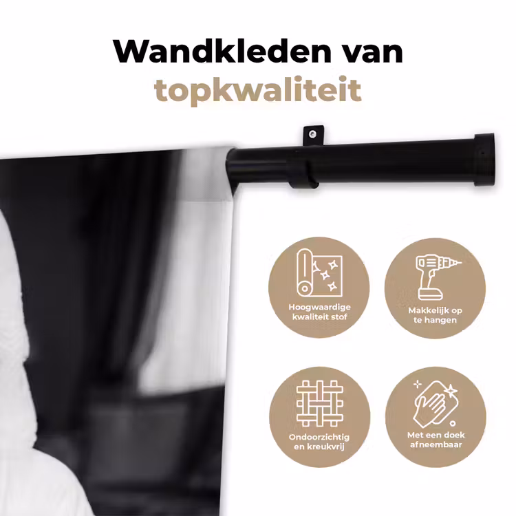 Wandkleed - Zonnebril - Vrouw - Zwart - Wit — 3