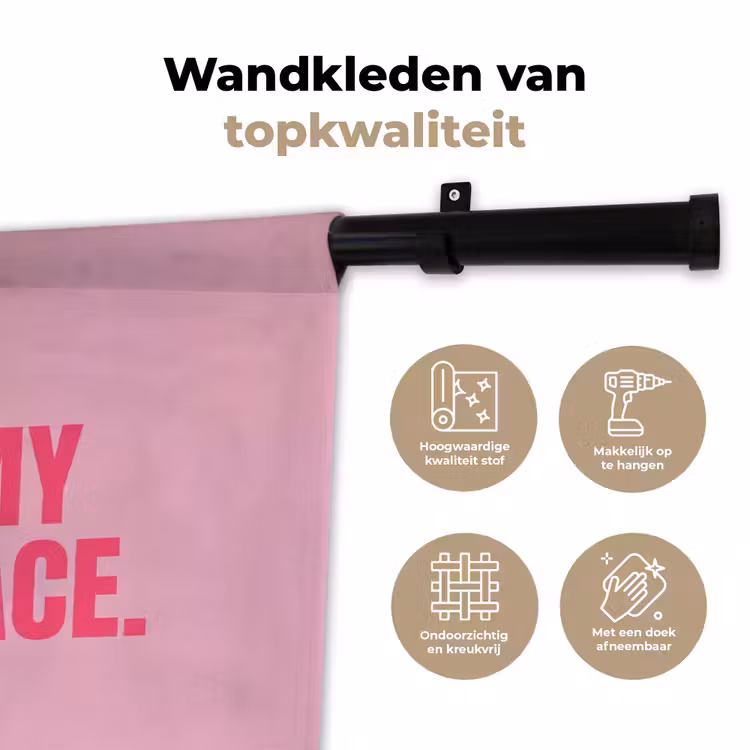 Wandkleed - Tekst - Modern - Roze — 3