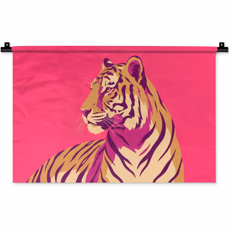 Wandkleed - Tijger - Modern - Neon — 1