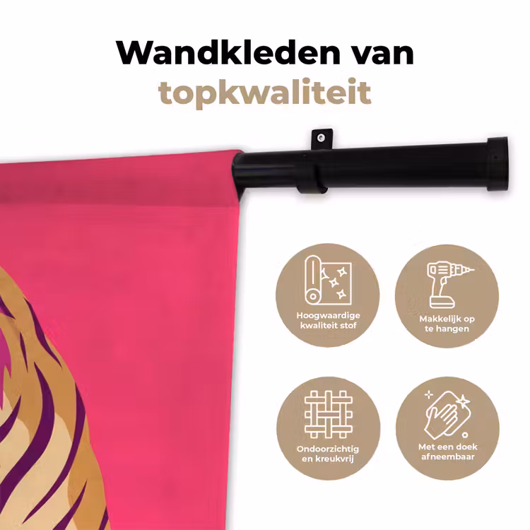 Wandkleed - Tijger - Modern - Neon — 3