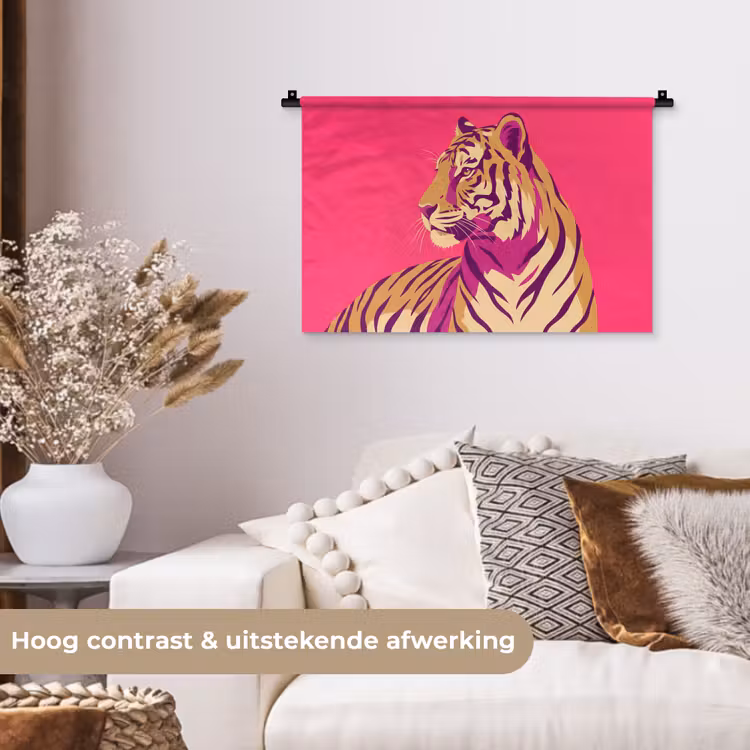 Wandkleed - Tijger - Modern - Neon — 4