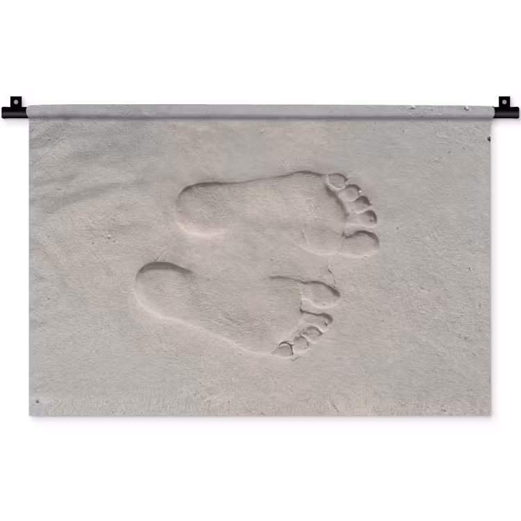 Wandkleed - Voeten - Afdrukken - Zand — 1