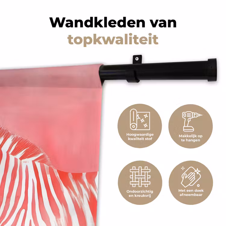 Wandkleed - Zebra - Pink - Verf — 3