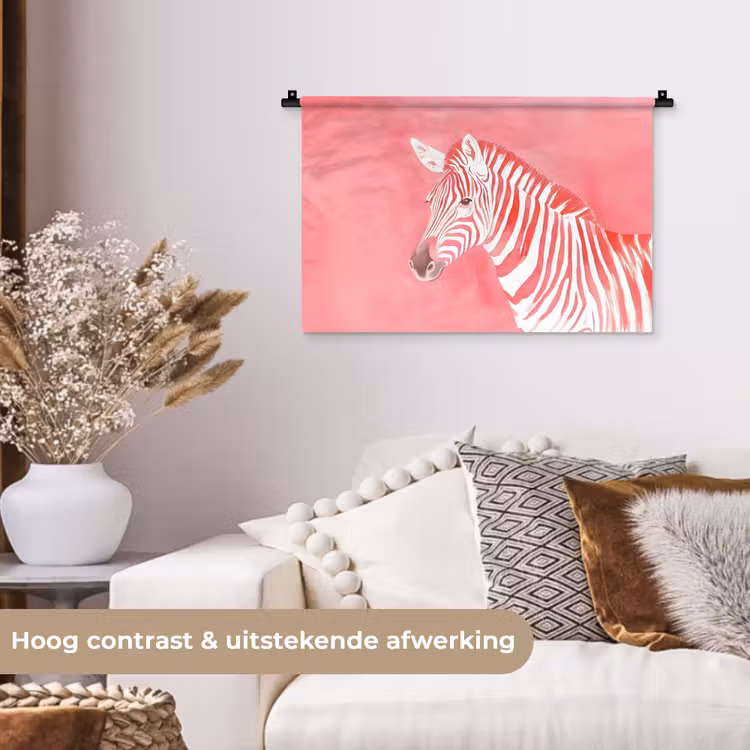 Wandkleed - Zebra - Pink - Verf — 4