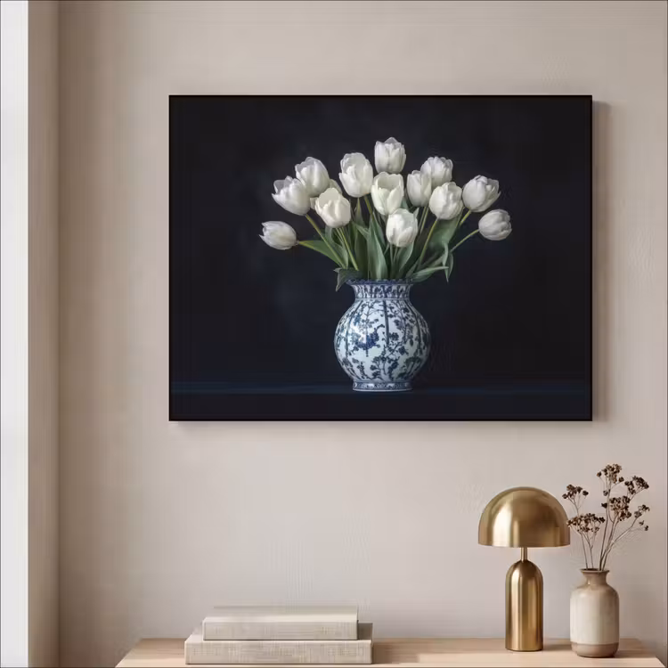 Art Frame - Wit - Bloemen - Tulpen - Vaas — 3