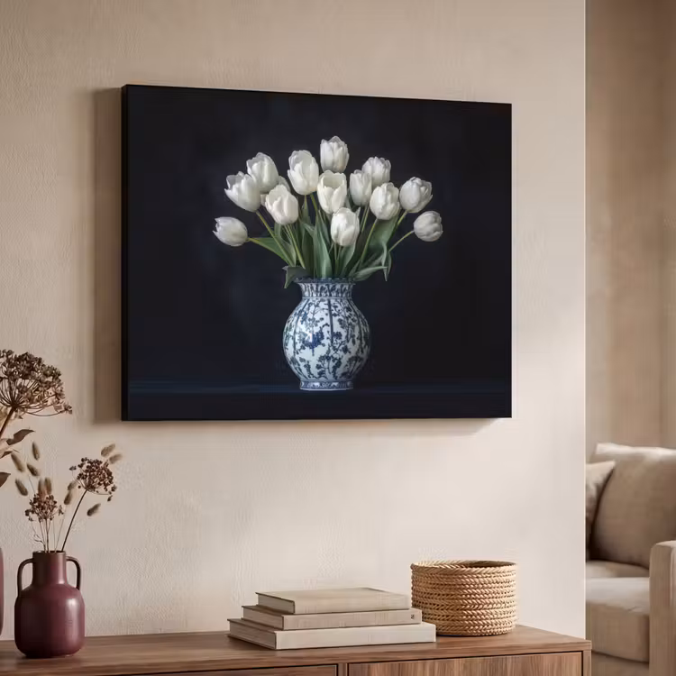 Art Frame - Wit - Bloemen - Tulpen - Vaas — 4