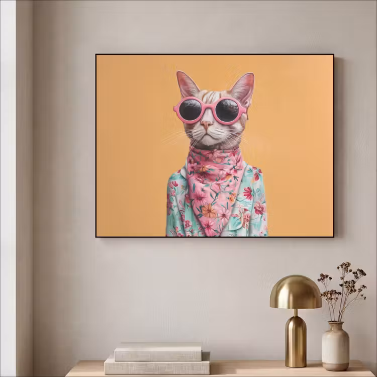 Art Frame - Zonnebril - Kat - Sjaal - Bloemen — 3