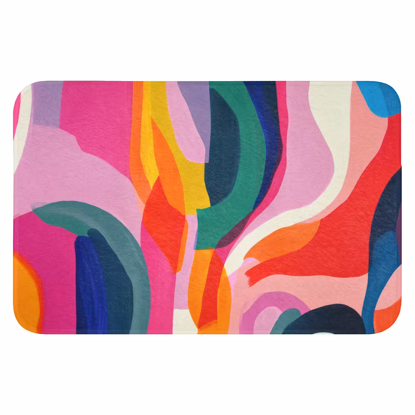 WC Mat - Vormen - Golvend - Abstract - Felroze — 1