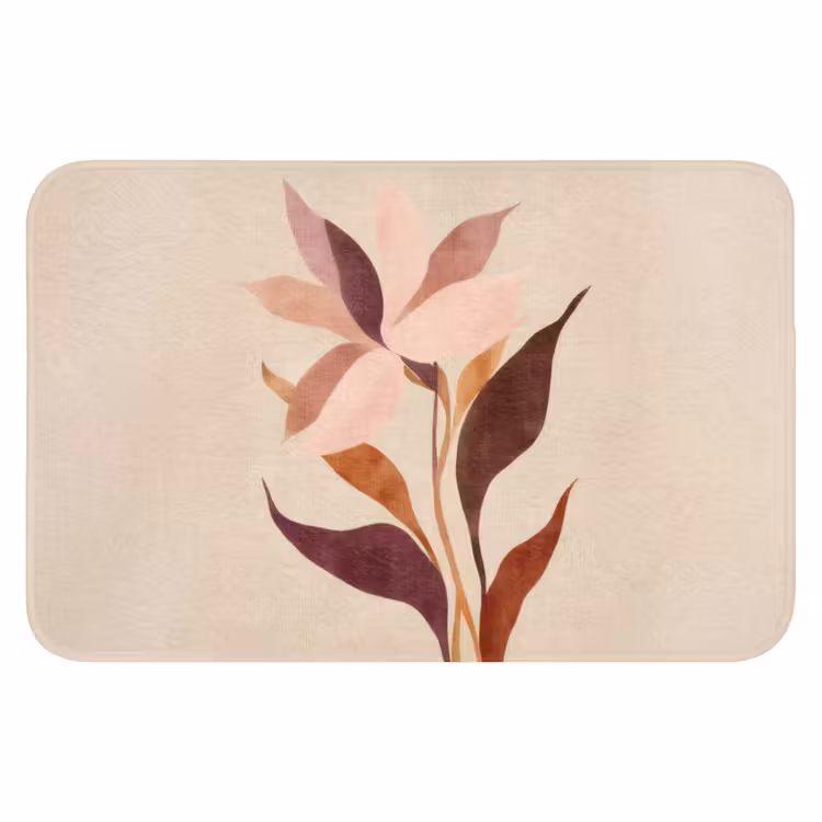 WC Mat - Bloemen - Blaadjes - Minimalistisch - Roze — 1