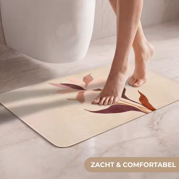 WC Mat - Bloemen - Blaadjes - Minimalistisch - Roze — 7