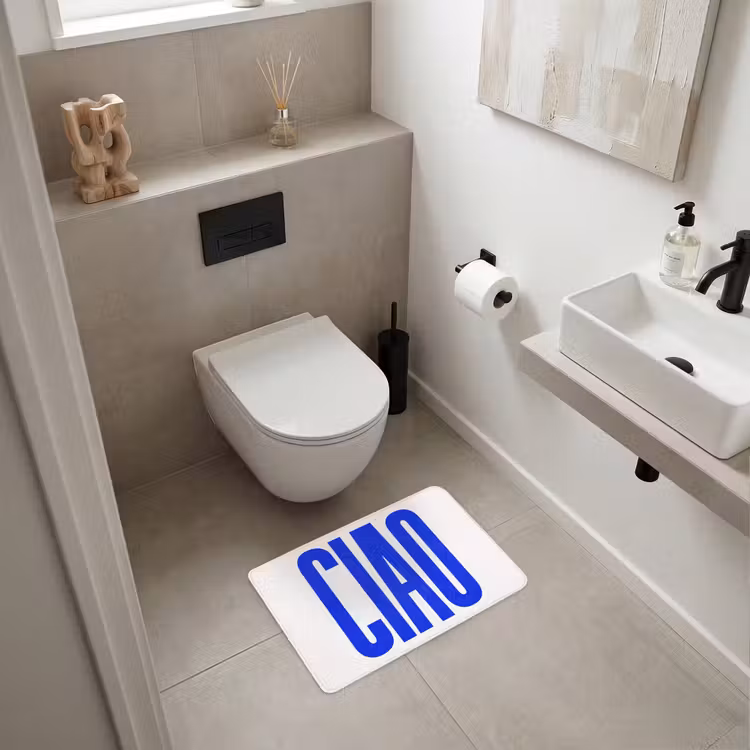 WC Mat - Ciao - Hoofdletters - Blauw - Minimalistisch — 6