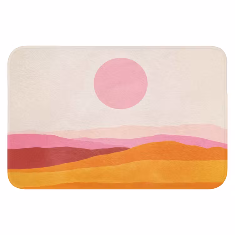 WC Mat - Heuvels - Oranje - Zon - Abstract — 1