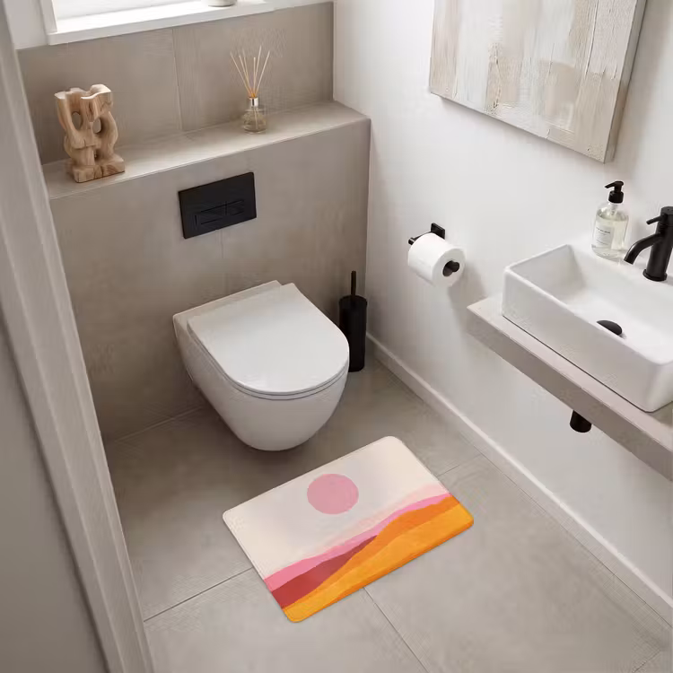 WC Mat - Heuvels - Oranje - Zon - Abstract — 6
