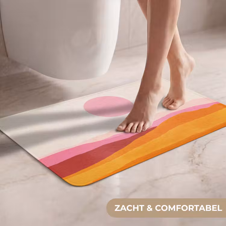 WC Mat - Heuvels - Oranje - Zon - Abstract — 7